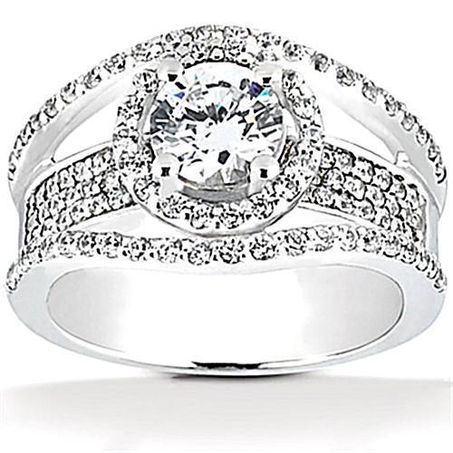 Halo diamanten verlovingsring wit goud 2,85 karaat - harrychadent.nl