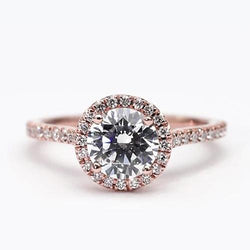 Halo-diamantring 2,50 karaat roségouden geaccentueerde sieraden Nieuw