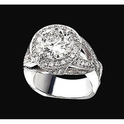 Halo-diamantring met gespleten schacht 2,06 karaat witgoud 14K