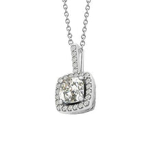 Afbeelding in Gallery-weergave laden, Halo hanger met diamanten halsketting zonder ketting 1,25 karaat witgoud 14K - harrychadent.nl
