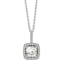 Afbeelding in Gallery-weergave laden, Halo hanger met diamanten halsketting zonder ketting 1,25 karaat witgoud 14K - harrychadent.nl
