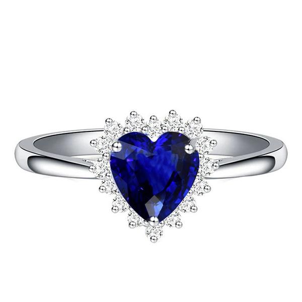 Halo natuurlijke blauwe saffier ring ster stijl diamanten 2,50 karaat - harrychadent.nl