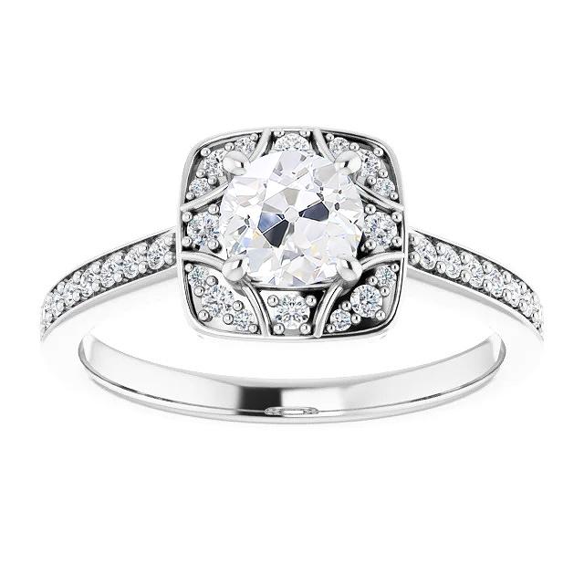 Halo oude mijn geslepen diamanten ring met accenten sieraden 3,75 karaat - harrychadent.nl