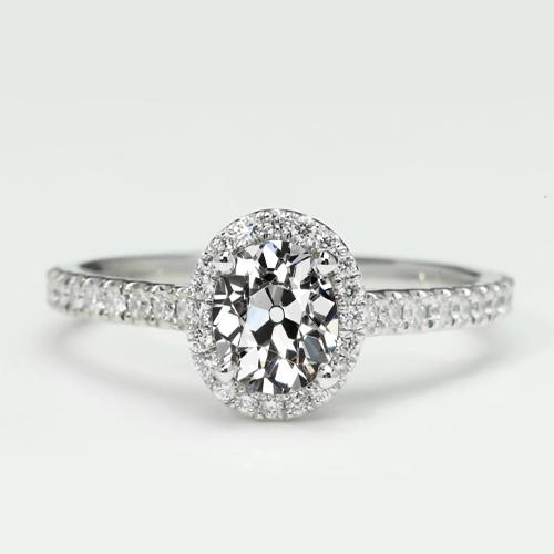 Halo ring met accenten ronde en ovale oude mijn geslepen diamant 3,50 karaat - harrychadent.nl