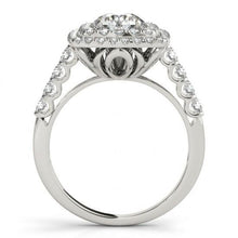Afbeelding in Gallery-weergave laden, Halo ronde diamanten verlovingsring 1,50 karaat fancy wit goud 14K - harrychadent.nl
