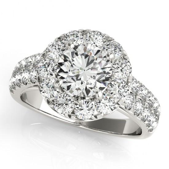 Halo ronde diamanten verlovingsring 1.75 karaat Nieuw - harrychadent.nl