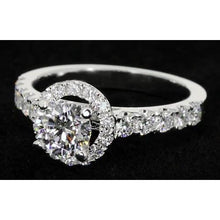 Afbeelding in Gallery-weergave laden, Halo ronde diamanten verlovingsring 2 karaat vrouwen sieraden - harrychadent.nl
