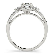 Afbeelding in Gallery-weergave laden, Halo ronde diamanten verlovingsring gespleten schacht 1,50 karaat WG 14K - harrychadent.nl
