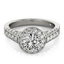 Afbeelding in Gallery-weergave laden, Halo ronde diamanten verlovingsring sieraden 1,75 karaat witgoud 14K - harrychadent.nl

