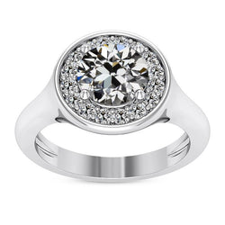 Halo ronde oude mijnwerker diamanten ring dames sieraden goud 5 karaat