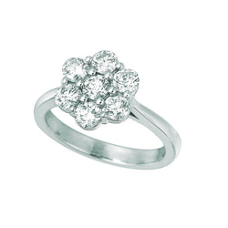 Halo Echt Diamanten Bloem Fancy Ring 1,47 Karaat 14K Witgoud