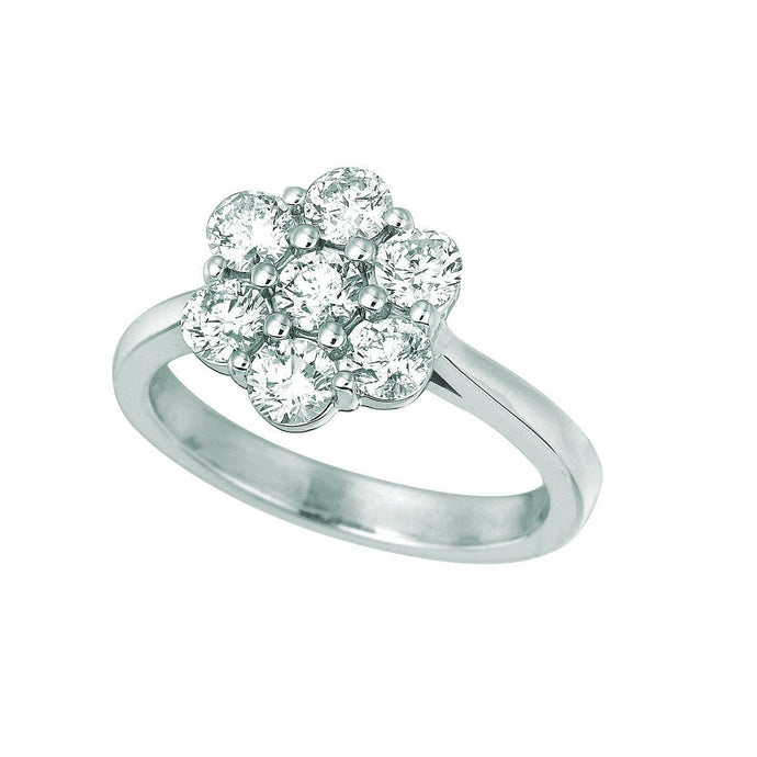 Halo Echt Diamanten Bloem Fancy Ring 1,47 Karaat 14K Witgoud
