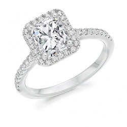 Halo Echt Diamanten Verlovingsring 1,4 Ct. Wit Goud