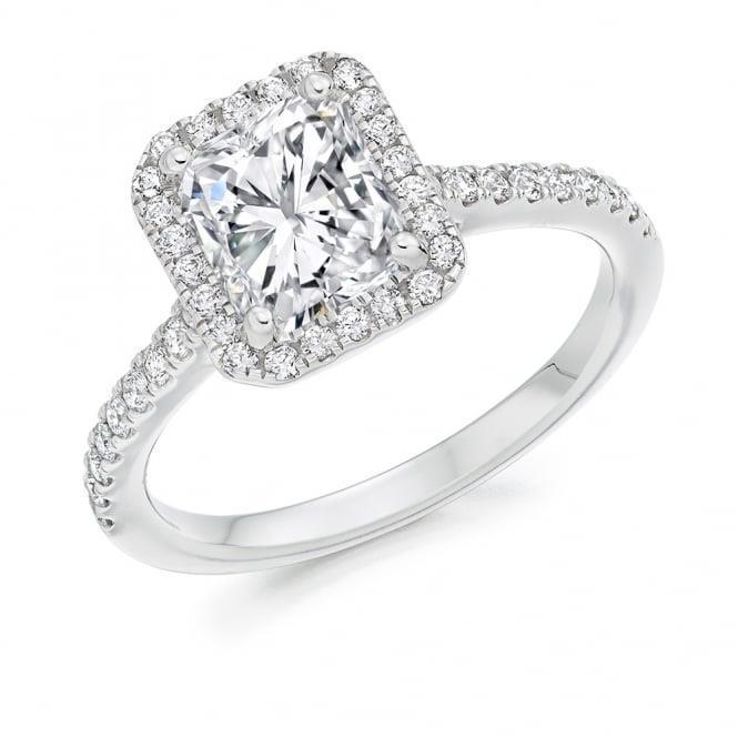 Halo Echt Diamanten Verlovingsring 1,4 Ct. Wit Goud