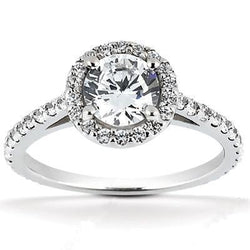 Halo Echt Diamanten Vrouwen Verlovingsring Wit Goud 1,66 Karaat