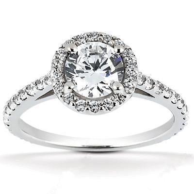 Halo Echt Diamanten Vrouwen Verlovingsring Wit Goud 1,66 Karaat