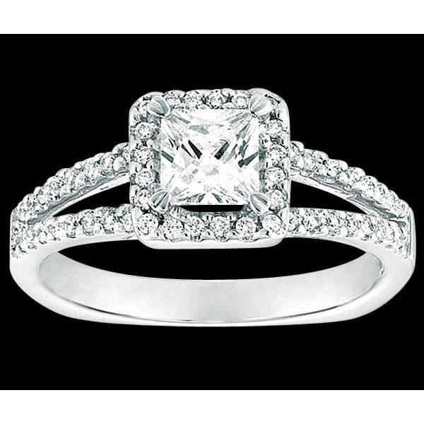Halo Princess Echt Diamanten Ring Met Accenten 2,25 ct. Wit Goud 14K - harrychadent.nl