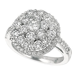 Halo Ronde Briljante Echt Diamanten Ring 2.59 Karaat WG 14K