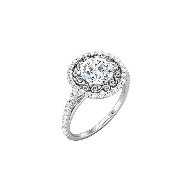 Halo Ronde Echt Diamanten Verlovingsring 1.99 Karaat Witgoud 14K