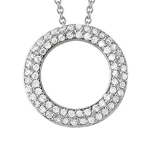 Halsketting met diamanten cirkelhanger zonder ketting 2,10 karaat WG 14K - harrychadent.nl