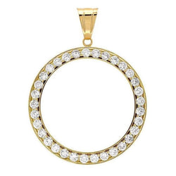 Halve dollar ronde diamanten ring hanger 3 karaat (munt niet inbegrepen)
