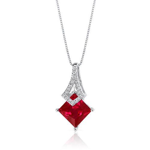Hanger Ketting Goud Wit 14K 4,50 Ct Robijn En Diamanten - harrychadent.nl