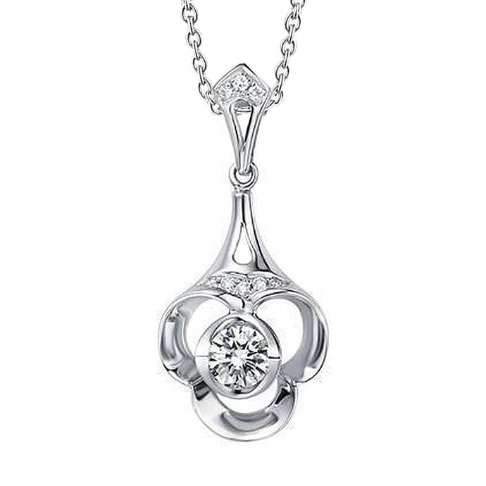 Hanger ketting 1.50 ct ronde briljant geslepen diamanten wit goud 14K - harrychadent.nl