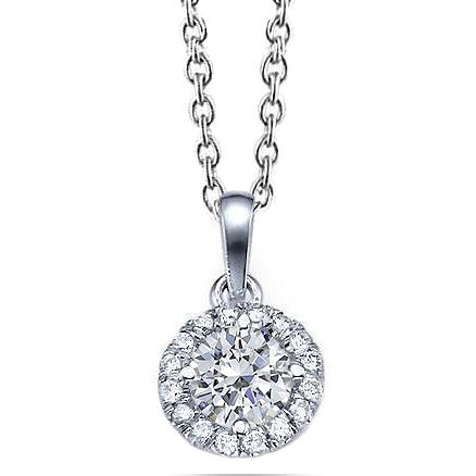 Hanger ketting 2,80 ct prachtige ronde geslepen diamanten goud wit 14K - harrychadent.nl