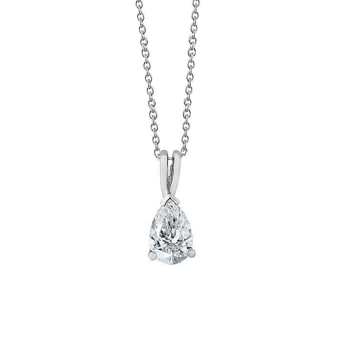 Hanger ketting met ketting 1.50 karaat peer geslepen diamant wit goud - harrychadent.nl