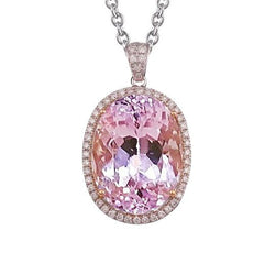 Natuurlijke Kunziet Hanger 35.25ct - Roségoud 14K