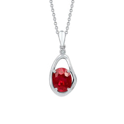 Hanger ketting met ketting Robijn en diamanten 2,55 karaat WG 14K