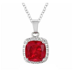Natuurlijke Echte (Niet Labgekweekt) Hanger Ketting Witgoud Solitaire 13 Karaat Rode Robijn
