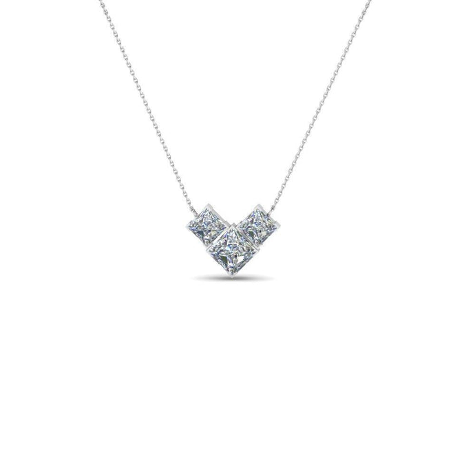 Hanger ketting wit goud 1.5 karaat prinses geslepen diamanten - harrychadent.nl
