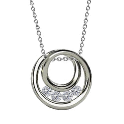 Hanger massief wit goud 14K 2 karaat ronde diamanten cirkel ketting