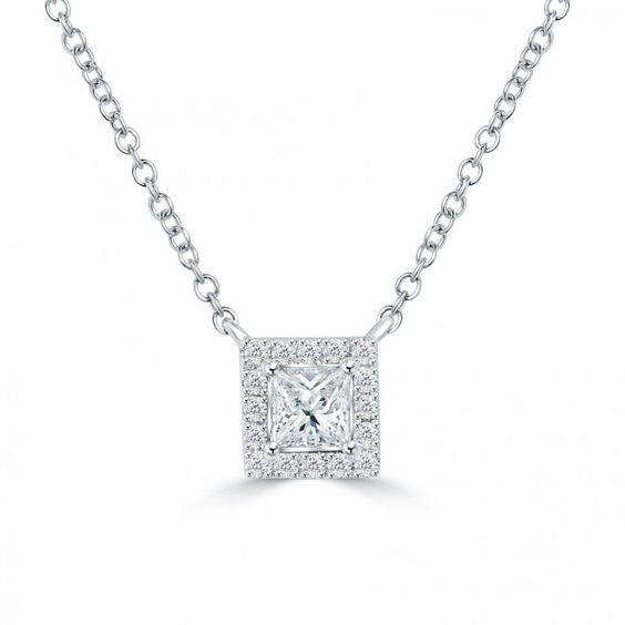 Hanger met prinses en ronde diamanten halsketting van 2,6 ct - harrychadent.nl