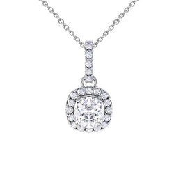 Hanger Ketting Met Ketting 2.60 Karaat Echt Diamanten Wit Goud 14K