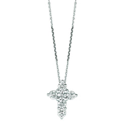 Hanger Met Echt Diamanten Kruisketting 1,26 Karaat 14K Witgoud