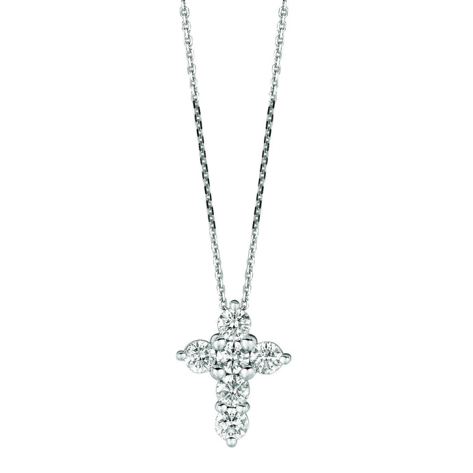 Hanger Met Echt Diamanten Kruisketting 1,26 Karaat 14K Witgoud