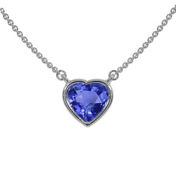 Hart Edelsteen Solitaire Hanger Bezel Hond Oor Ketting 2 Karaat