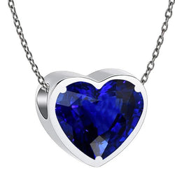 Hart Saffier Solitaire Hanger Bezel Set Dames Sieraden 5 Karaat