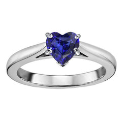 Hart Solitaire Ceylon Saffier Ring Prong Set 1 karaat