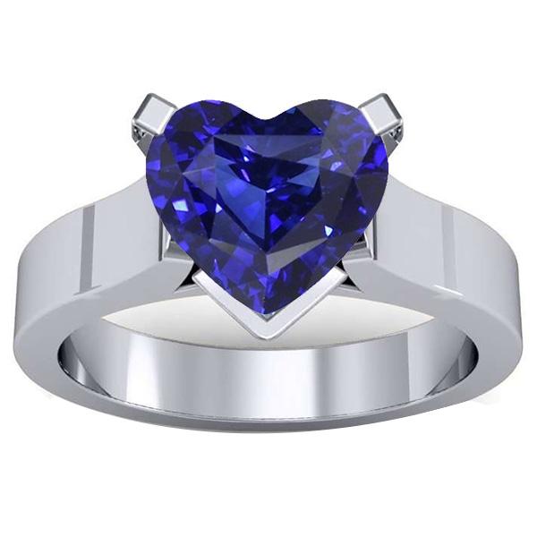 Hart Solitaire Ring Ceylon Blauwe Saffier 3 Karaat Damessieraden - harrychadent.nl