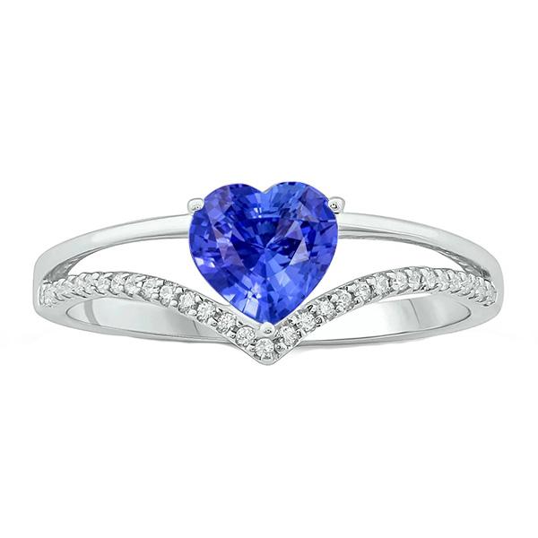 Hart diamanten sieraden lichtblauwe saffier ring 2 karaat goud 14K - harrychadent.nl