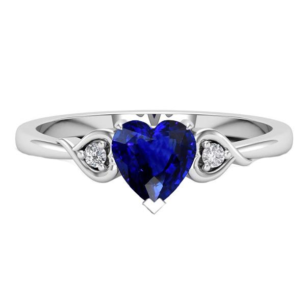 Hart drie stenen diamant & diepblauwe saffier ring 1,75 karaat - harrychadent.nl