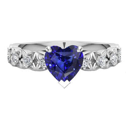 Hart edelsteen Sri Lankaanse saffier ring met accenten 2,50 karaat