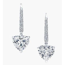 Afbeelding in Gallery-weergave laden, Hart en rond geslepen diamanten bungelen oorbellen van 4,70 ct witgoud 14k - harrychadent.nl

