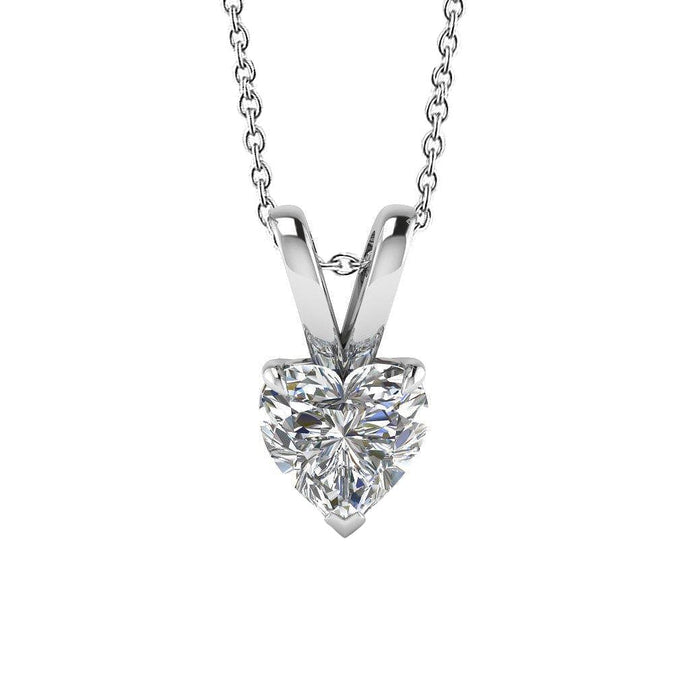 Hart geslepen diamanten halsketting hanger 1 karaat witgoud 14K sieraden - harrychadent.nl