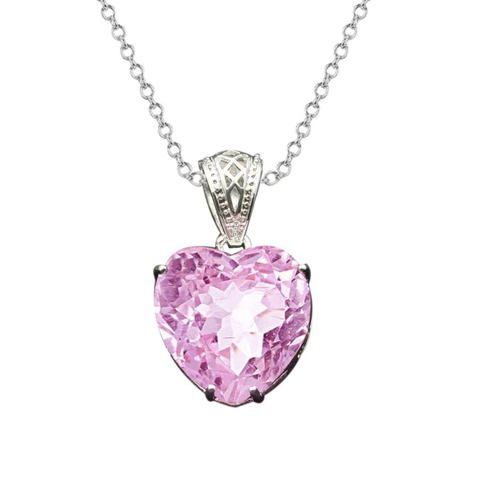 Hart gesneden roze Kunzite Solitaire ketting hanger 27 karaat Nieuw - harrychadent.nl