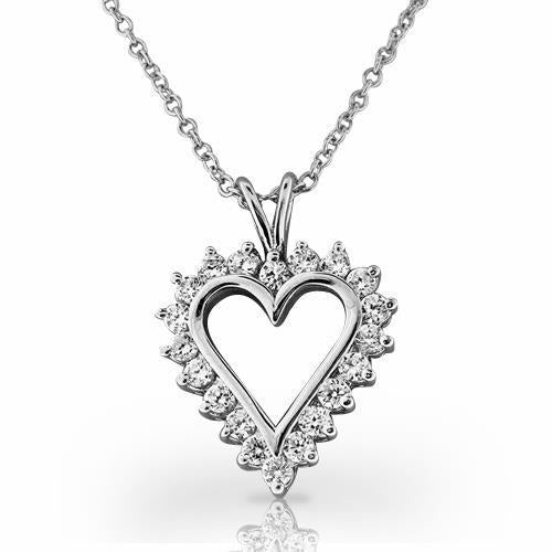 Hart hanger ketting 4 ct sprankelende ronde geslepen diamanten - harrychadent.nl