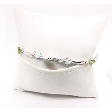 Afbeelding in Gallery-weergave laden, Hart peridoot &amp; opaal diamanten armband 9,54 karaat witgoud 14K - harrychadent.nl
